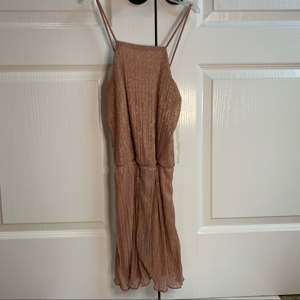 Rose gold & blush pink shimmery romper